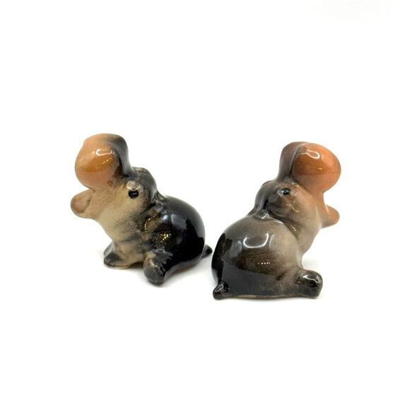 Retired Hagen Renaker Roaring Hippo Tiny Miniature Adorable Hippopotamus 2 Piece - Picture 1 of 7